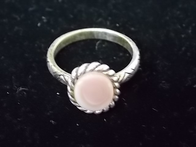 WOMENS VINTAGE STERLING SILVER PINK STONE RING 3.64g (1 of 2)