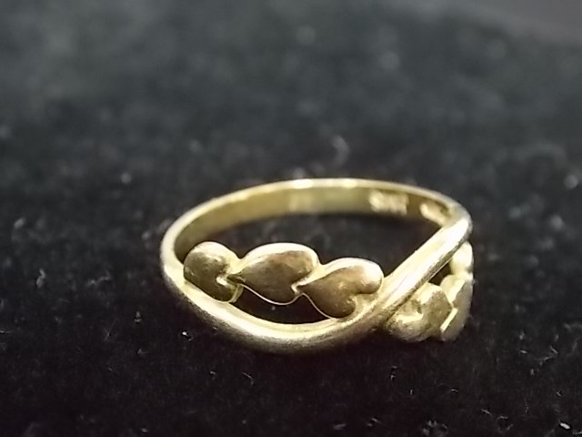 VINTAGE ESTATE 14K GOLD HEART BRAIDED RING 2.3g (1 of 2)