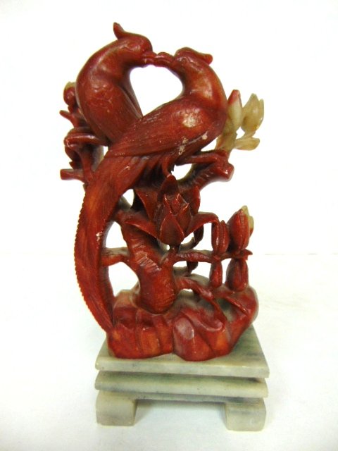 VINTAGE ANTIQUE CHINESE SOAPSTONE BIRD STATUE (1 of 7)
