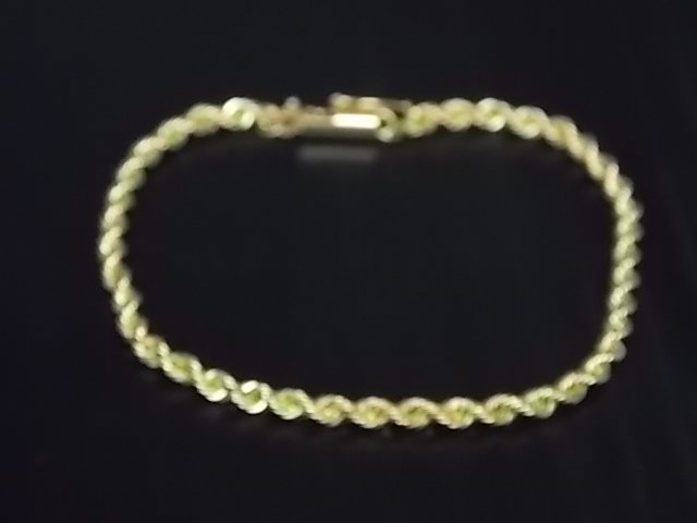 Vintage 14K Yellow Gold Rope Chain Bracelet 5.44g (1 of 4)