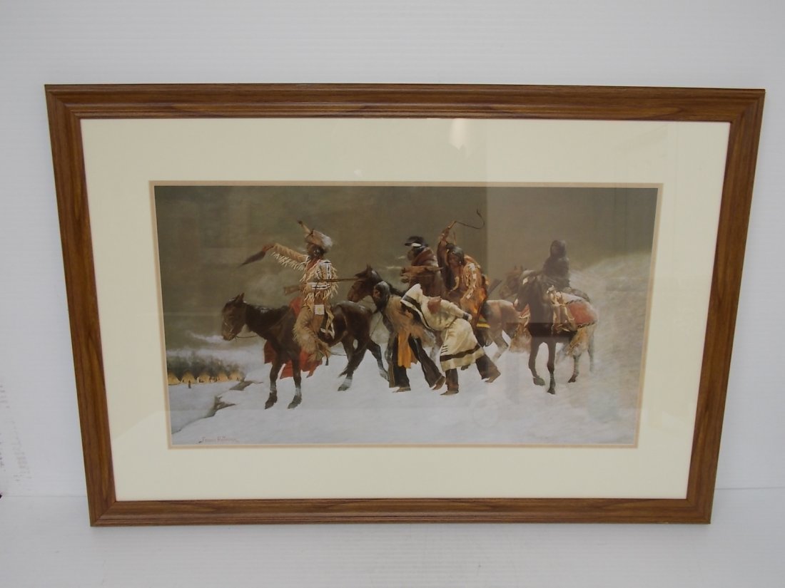 NATIVE AMERICAN INDIAN LITHO RETURN OF BLACKFOOT (1 of 5)