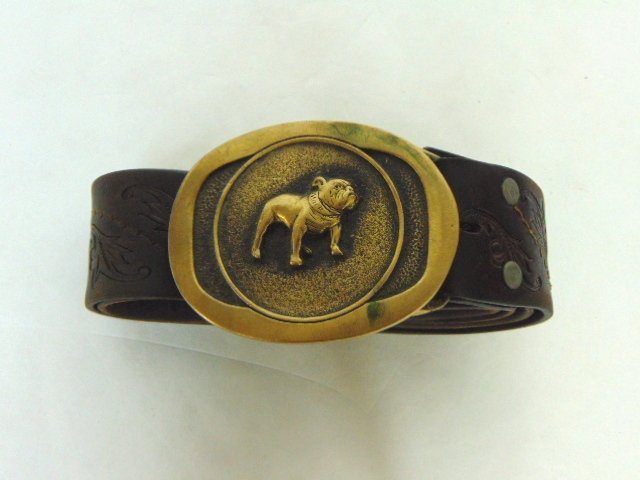 VINTAGE SOLID BRASS MACK TRUCK BULLDOG BELT BUCKLE (1 of 4)
