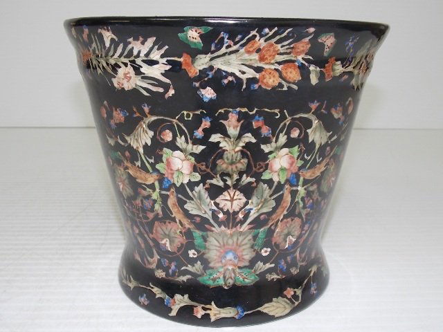 VICTORIAN ART NOUVEAU STYLE FLORAL PORCELAIN FLOWER POT (1 of 6)