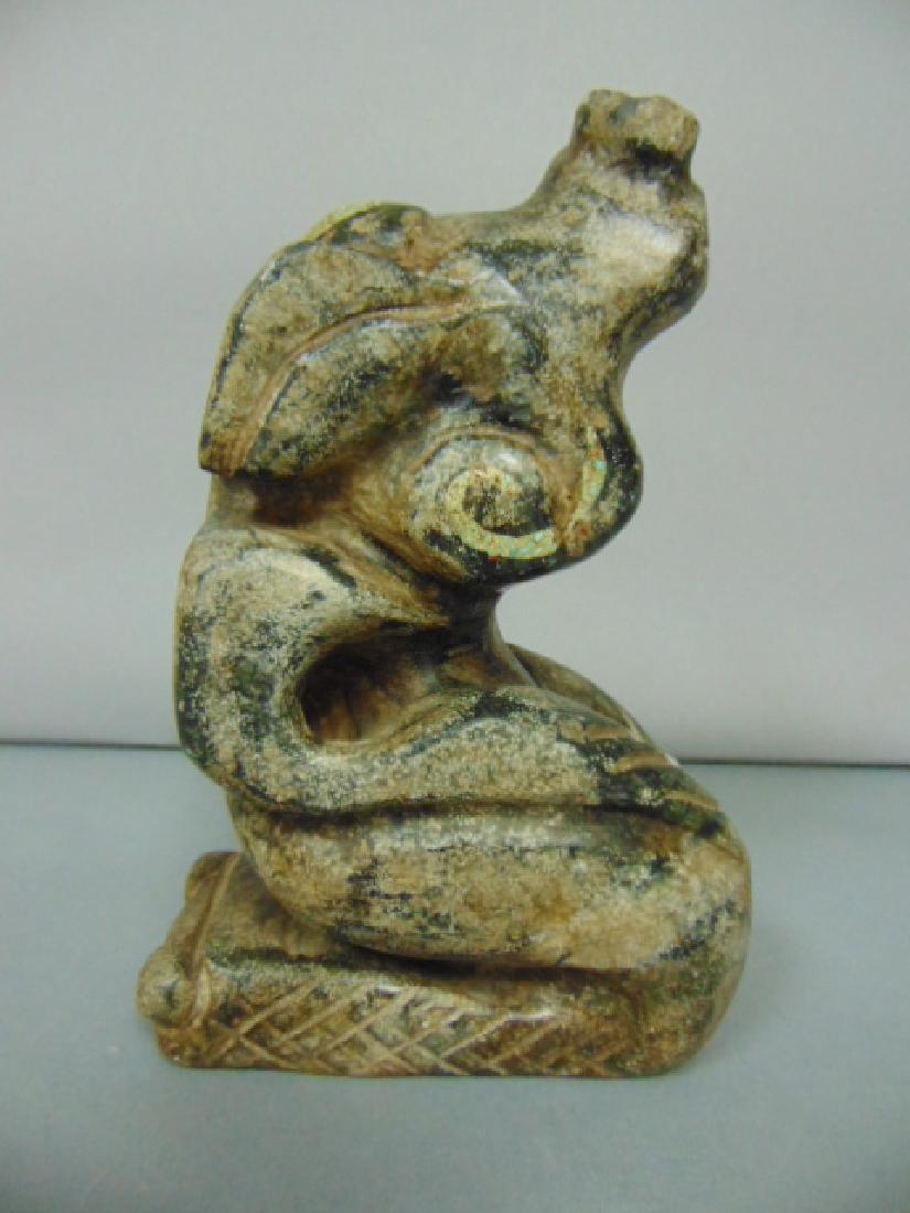 HAND CARVED CHINESE SOAPSTONE FOO DOG DRAGON STATUE (1 of 5)