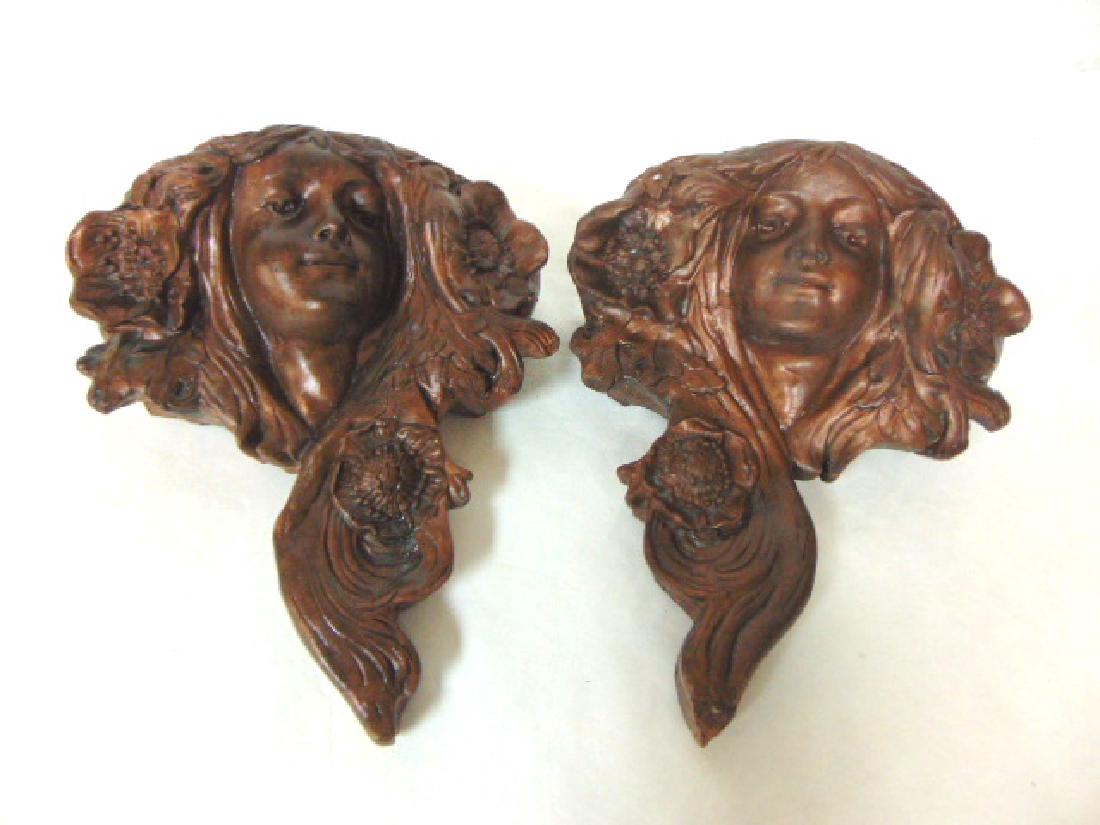 PR OF VICTORIAN ART NOUVEAU WALL POCKETS (1 of 8)