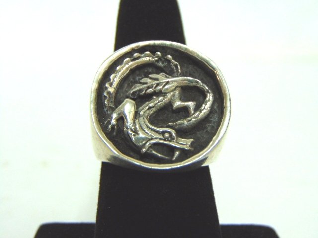 Vintage Estate Sterling Silver Chinese Dragon Ring (1 of 4)