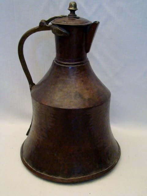 Bronze and Copper Water Jug, 17"h X 12" bottom diam. Ap: Bronze and Copper Water Jug, 17"h X 12" bottom diam. Appr. weight 5lb