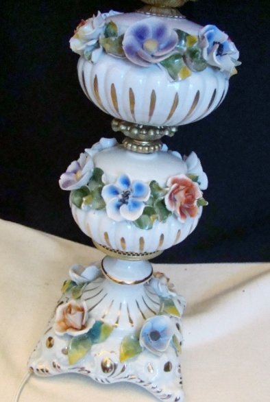 Capodimonte Vintage Table Lamp with a Glass Shade - 3