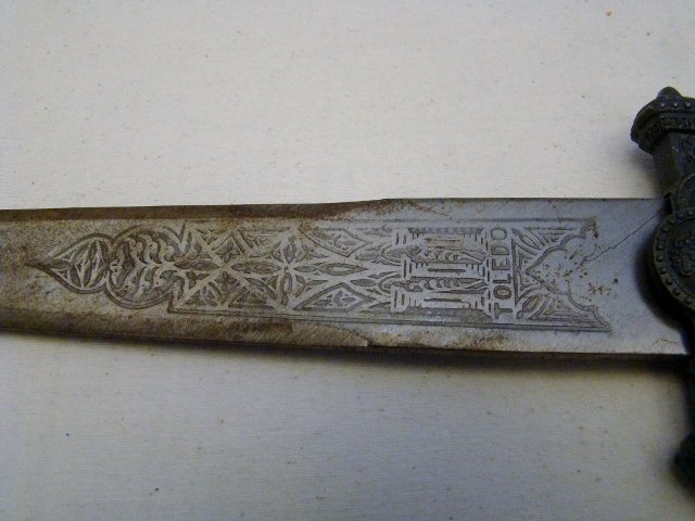 Vintage Knights Dagger, stamped "TOLEDO", w/lions heads - 3