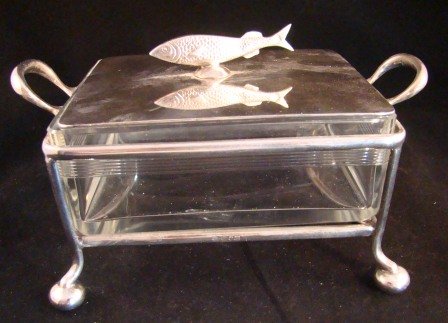 Antique, English Sterling Silver Caviar covered Dish (1 of 7)