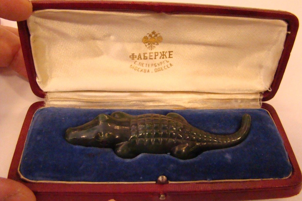 FABERGE, RUSSIAN PRE - REVOLUTIONARY JADE ALLIGATOR (1 of 10)