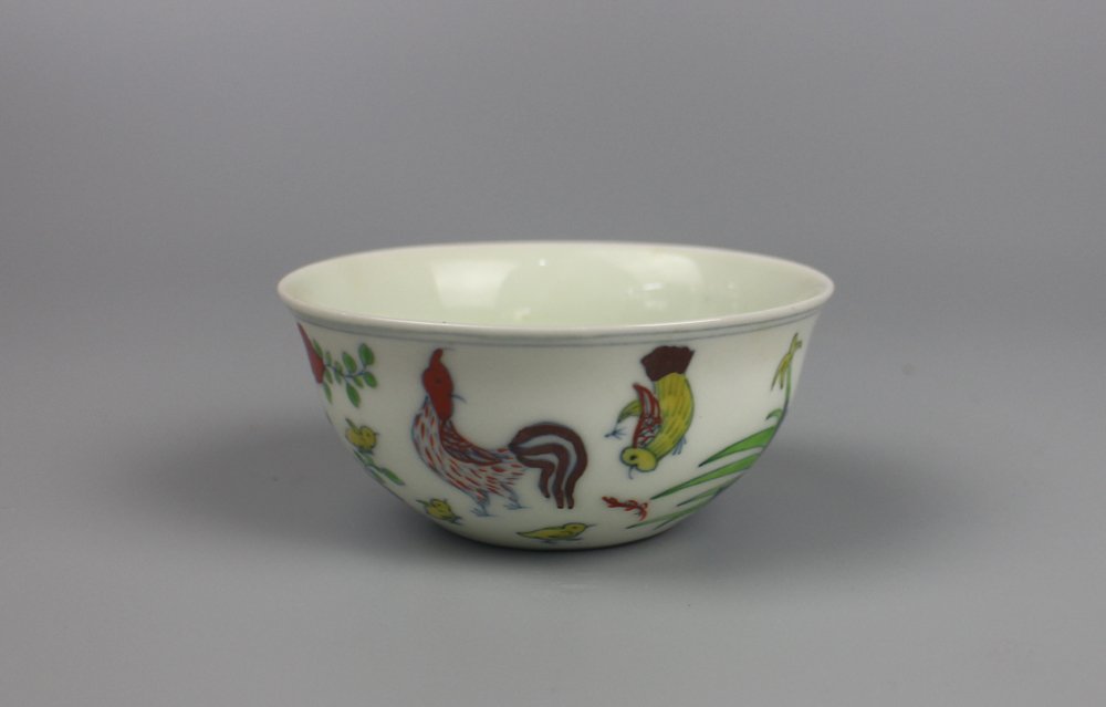 A Fine Quality Chinese Dou Cai Porcelain Chicken Cup (1 of 5)