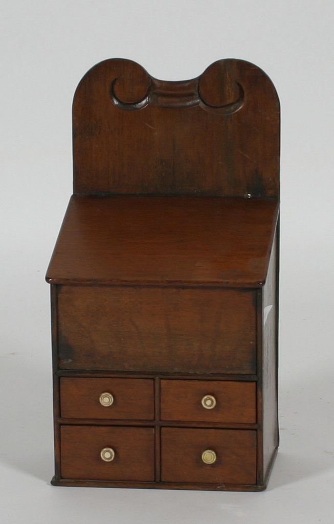 Walnut Hanging Salt Box w/ 4 Sm. Drawers.: 18 1/2" h, 9 1/2" w, 7 1/2 d.