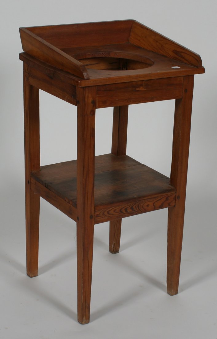 Pine Washstand.: From Sussex Co. VA. Wooden peg construction. 36" h, 19" w, 17" d.