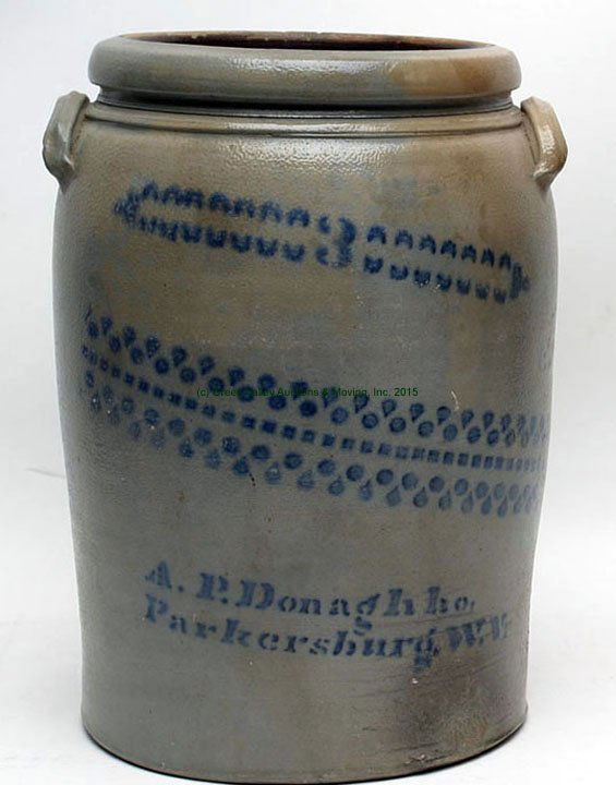 A. P. Donaghho, Cobalt Stenciled 3 gallon Jar (1 of 1)