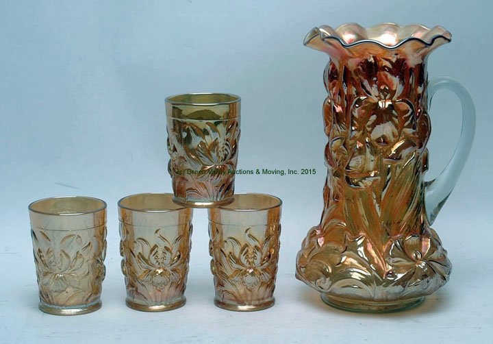 Dugan Heavy Iris marigold Five Piece Water Set (1 of 1)