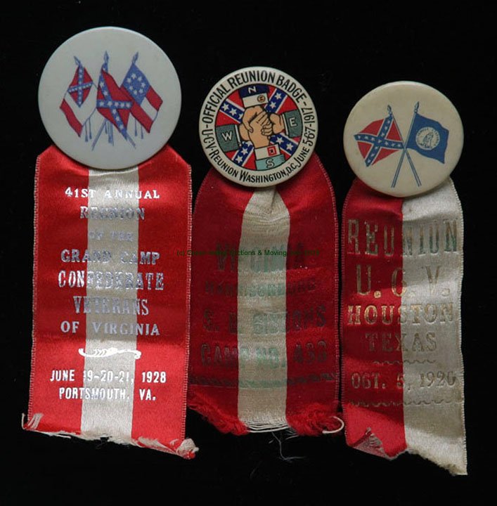 Civil War Reunion Ribbons with Celluloid Buttons (1 of 1)