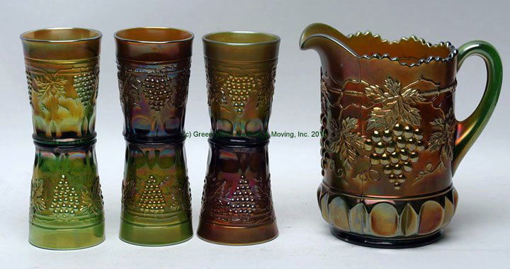 Northwood Grape & Cable Green 7 Piece Water Set (1 of 1)