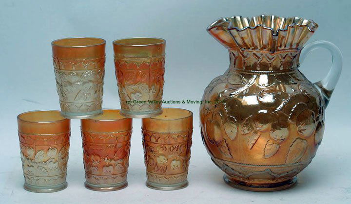 Fenton Apple Tree Marigold Six Piece Water Set (1 of 1)