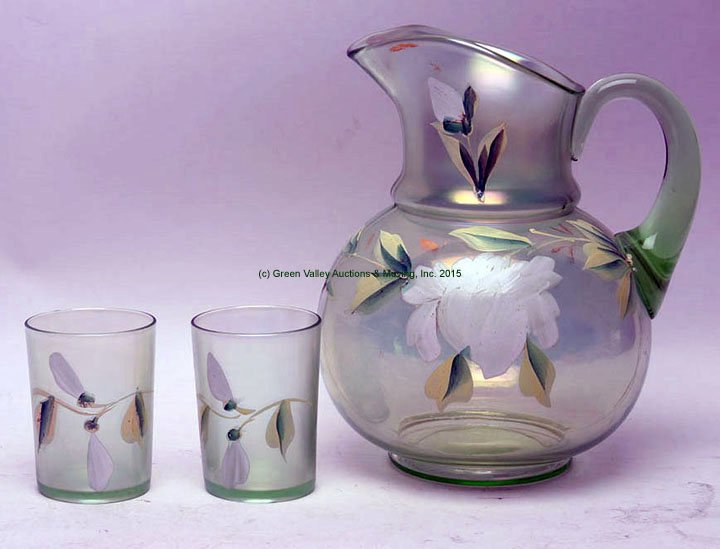 Fenton Enameled Crocus Ice Green 3 pc. Water Set (1 of 1)
