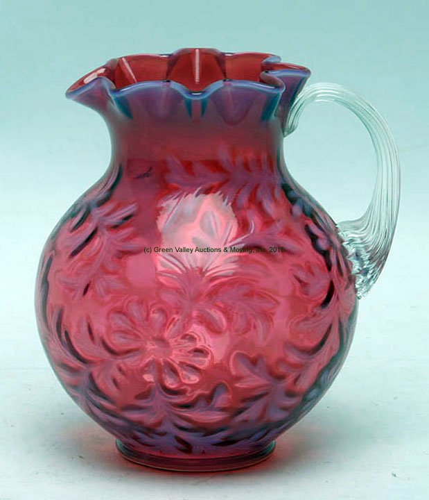 L. G. Wright/Fenton Daisy & Fern Jug Pitcher (1 of 1)