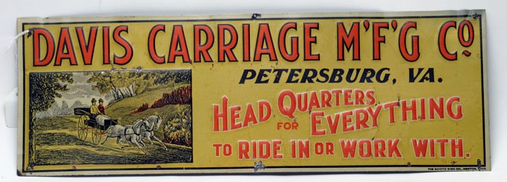 Petersburg, VA Carriage Advertising Metal Sign (1 of 2)