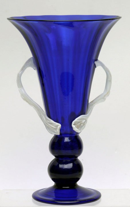 Venetian Barovier Seguso Cobalt Vase (1 of 1)