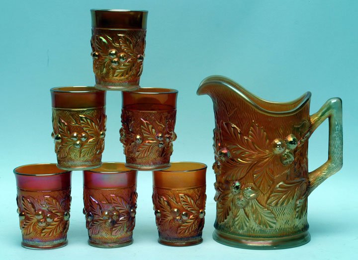 Northwood Carnival Glass Acorn Burrs Water Set (1 of 1)