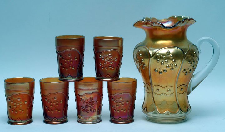 Fenton Carnival Glass Blueberry Water Set (1 of 1)