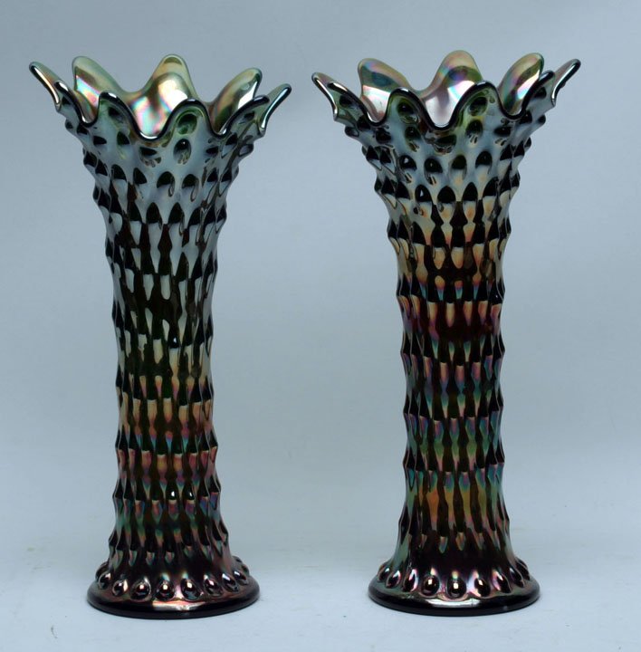 Fenton Carnival Glass Rustic Variant Vases (1 of 2)