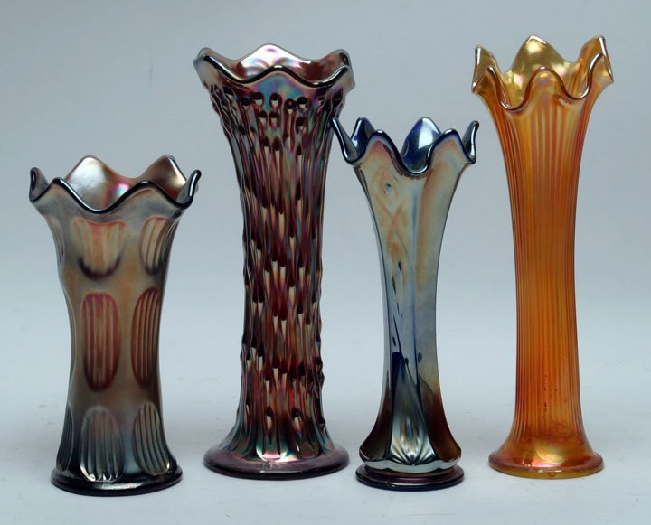 Fenton Carnival Glass Vases, Lot of Four (1 of 1)