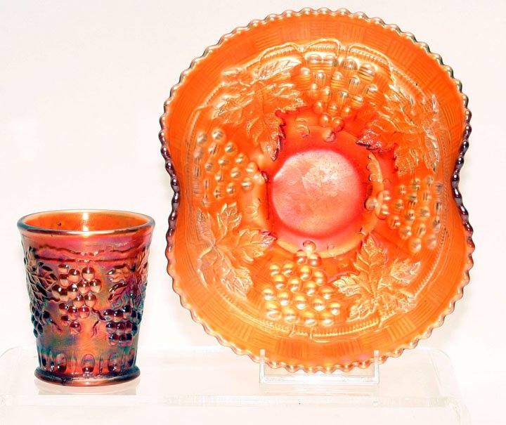 Northwood Grape & Cable Marigold Items, Lot of Two (1 of 1)