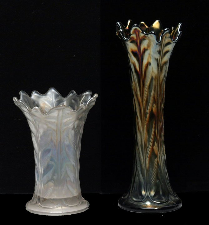 Northwood Leaf Columns Vases, Lot of Two (1 of 1)