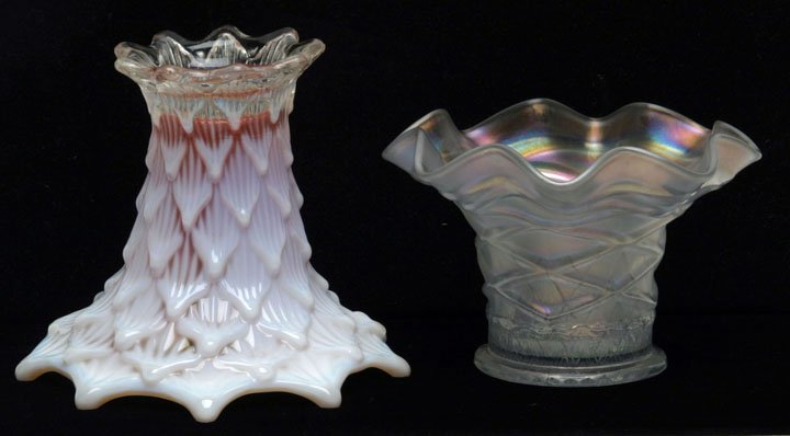 Dugan Carnival Glass Vases, Lot of Two (1 of 2)