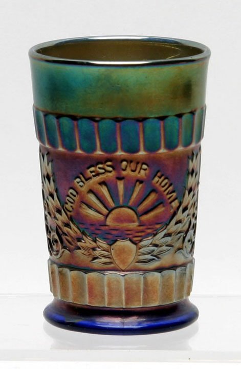 Dugan Carnival Glass God & Home Tumbler (1 of 1)