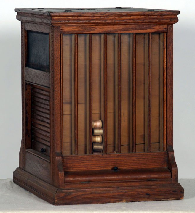 Clark's ONT Oak Counter Top Spool Cabinet (1 of 2)