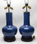 Chinese Blue Monochrome Table Lamps, Pair