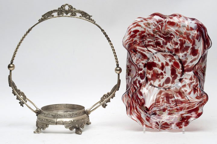 Victorian Spatter Bride's Bowl & Frame (1 of 1)