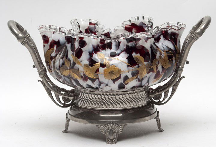 Victorian Spatter Bride's Bowl With Frame (1 of 1)
