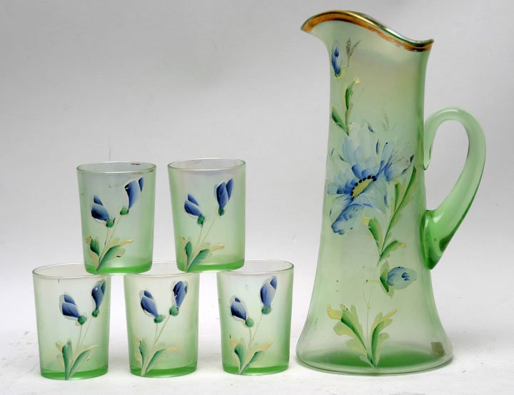 Fenton Enameled Dianthus Water Set (1 of 1)