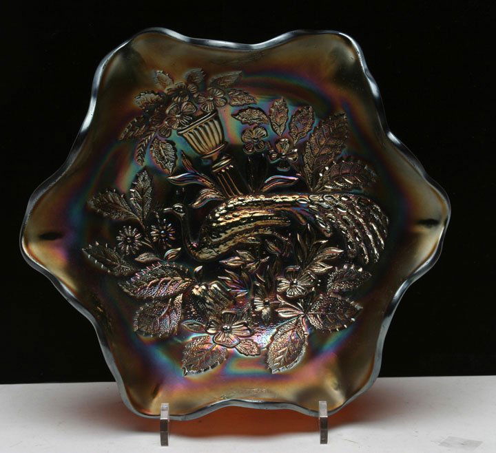 Millersburg Peacock & Urn Amethyst Bowl (1 of 2)