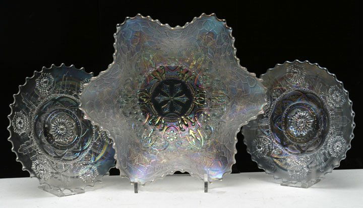 Dugan White Carnival Glass, Lot of Three (1 of 1)