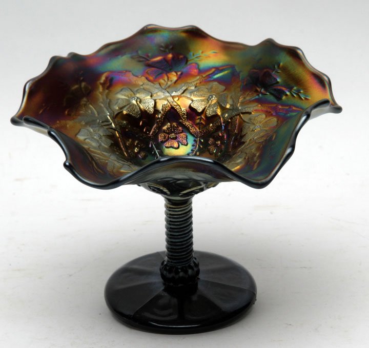 Northwood Carnival Glass Blossomtime Compote (1 of 2)