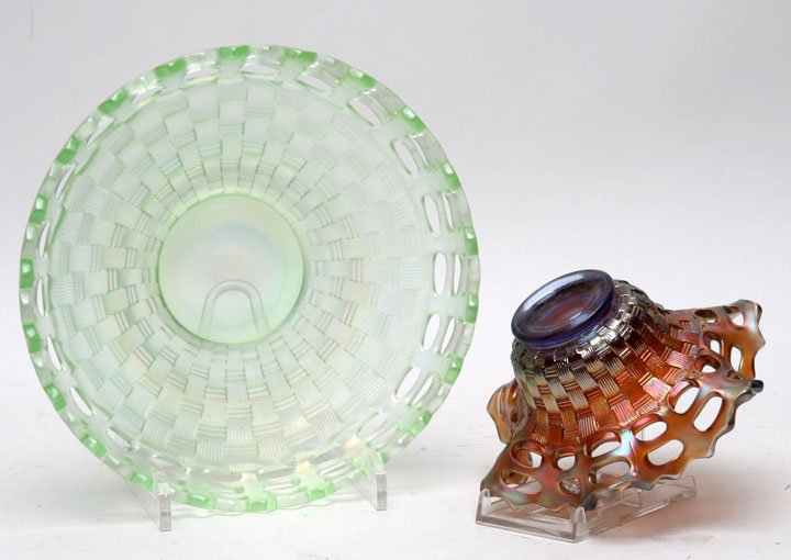 Fenton Ice Green & Sapphire Bowls, Lof Two (1 of 1)