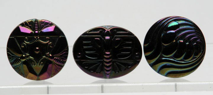 Carnival Glass Amethyst Hat Pins, Lot of Three (1 of 1)