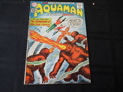 Aquaman #1 1962 12c Invasion of Fire-Trolls: Aquaman #1 1962 12c Invasion of Fire-Trolls some wear and tear