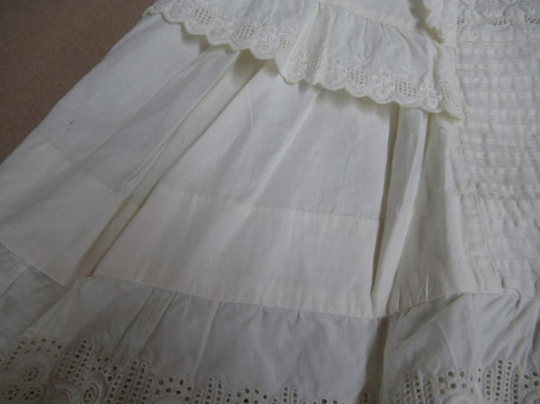 Antique White Girl's Dress - High Quality Sewing: Antique White Girl's Dress - High Quality Sewing - stitching and designs are outstanding - clean (one light mark at throat) - 21 inch long