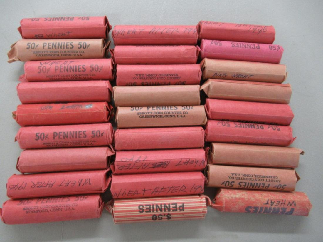 27 Rolls Wheat Pennies: 27 Rolls Wheat Pennies