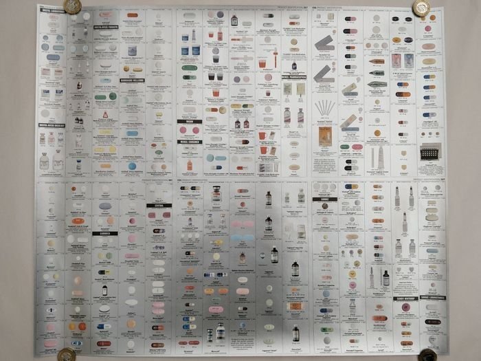 Damien Hirst - Silver Panel From Pharmacy: Damien Hirst - Pharmacy Panel (Silver) - Original 1st Edition - 1997. Designed as part of the original Pharmacy installation way back in 1997 with Damien now arguably one of Britain's most bankable ar