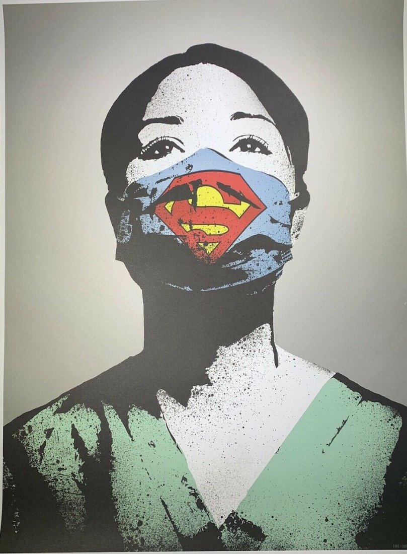 Super Nurse- By Fake Art Print Offset Poster: Super Nurse- By Fake. Print measures 18 x 24. Offset Poster. Open Edition. Art in celebration of our front line health care workers. Will ship via usps priority mail in a secure art tube. An emergency
